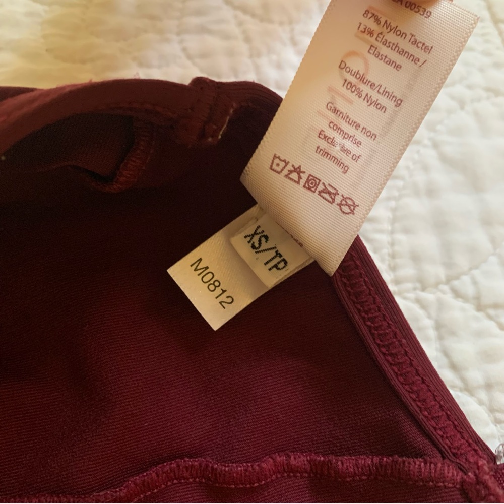Mondor xs red maroon burgandy leotard adjustable straps - Picture 7 of 8